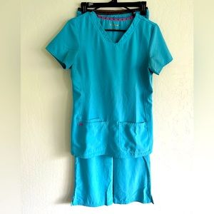 Heart and Soul Sky Blue Size S Scrub Set